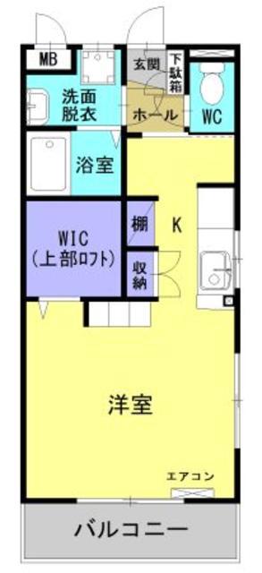 ソレアード権現(ワンルーム/4階)の間取り写真