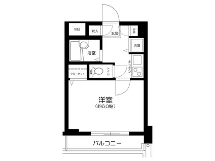 パークウェル目白(1K/5階)の間取り写真