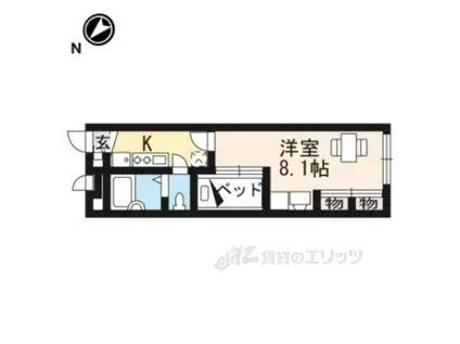 レオパレスレオ スバル(1K/1階)の間取り写真