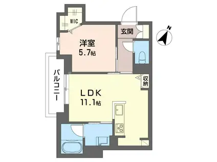 フォーチュネラ(1LDK/1階)の間取り写真