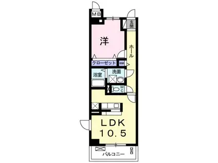 ラフィーネ東野(1LDK/1階)の間取り写真
