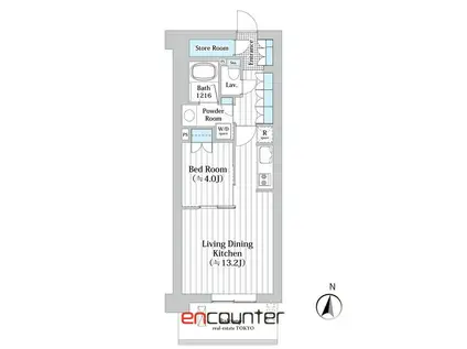 アビティグランデ砧(1LDK/4階)の間取り写真