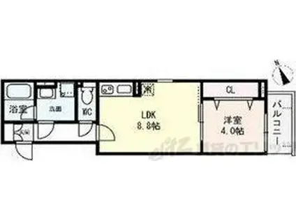 SOLASIA LUFRA 吹田岸部(1LDK/1階)の間取り写真