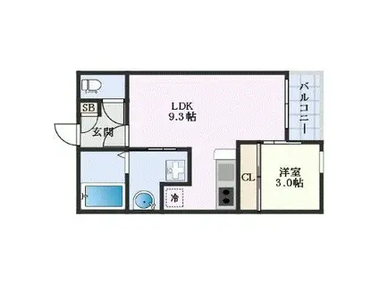 REGALEST HEARTS(1LDK/2階)の間取り写真