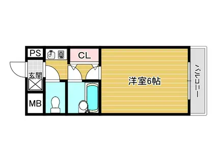 ベルメゾンK(1K/2階)の間取り写真