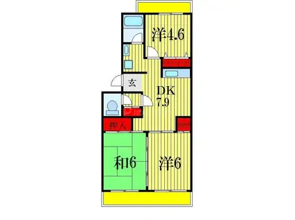 パル湯浅マンション(3DK/2階)の間取り写真