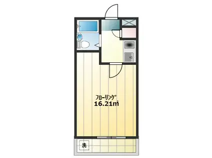 スカイヒルマンション(1K/3階)の間取り写真
