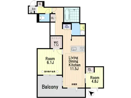 フルール西ケ原(2LDK/3階)の間取り写真