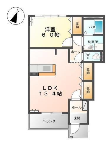 オアシス(1LDK/1階)の間取り写真