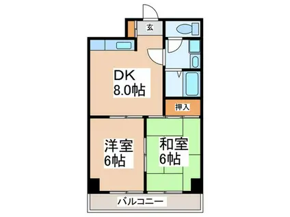 和知ビル(2DK/3階)の間取り写真
