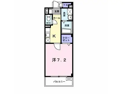 シエルウイング(1K/1階)の間取り写真
