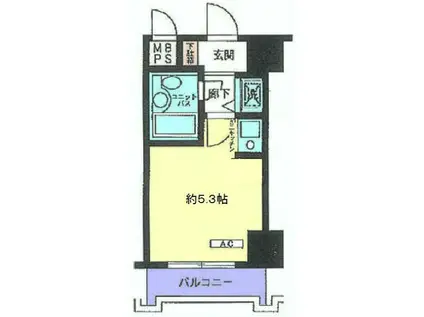 ダイヤパレス生麦第4(ワンルーム/3階)の間取り写真