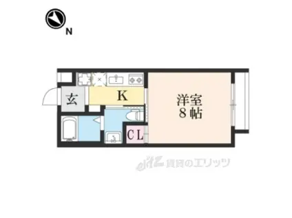 QUALIE京大前(1K/1階)の間取り写真