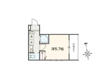 MELLAS矢川IV(1K/3階)の間取り写真