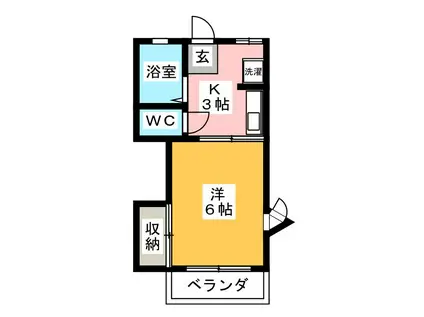 リバーサイドマキタ(1K/2階)の間取り写真