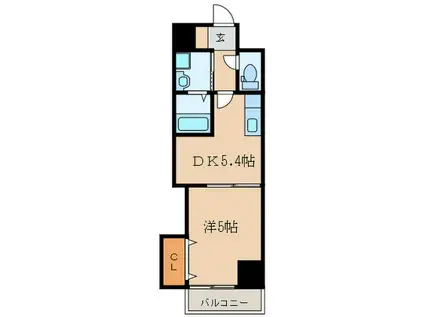 THE SQUARE PLATINAM RESIDENCE(1DK/14階)の間取り写真