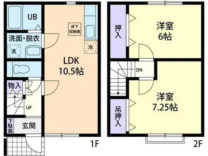 ベルメゾン大平B102(2LDK/1階)の間取り写真