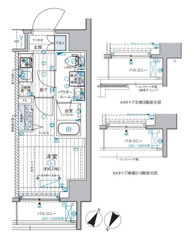 ジェノヴィア西横浜(1K/5階)の間取り写真