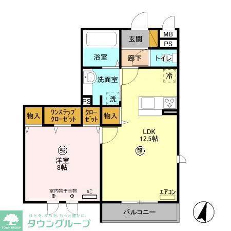 ロイジェントパークスレイクタウンH(1LDK/3階)の間取り写真