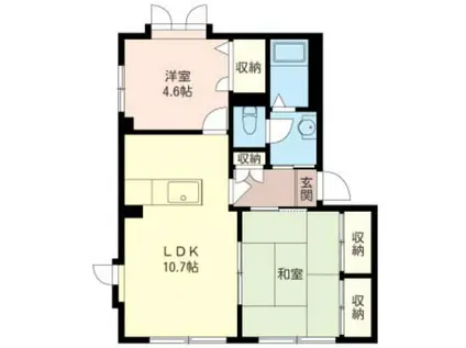 アクアビットB棟(2LDK/2階)の間取り写真