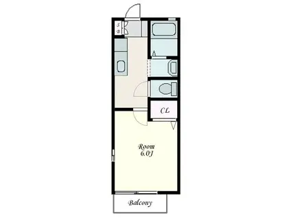 プリームスⅠ(1K/1階)の間取り写真