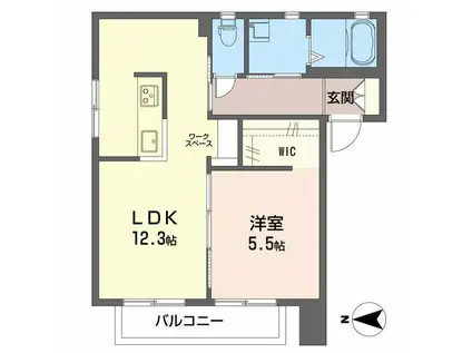 アルチェIII(1LDK/1階)の間取り写真