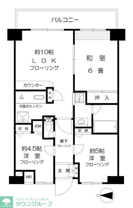 ライベスト武蔵小金井(3LDK/9階)の間取り写真