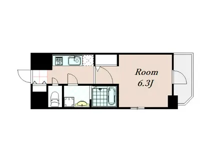 エスリード新大阪ヴェルデ(1K/2階)の間取り写真