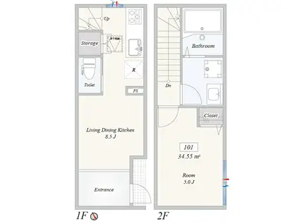 リベルテ白鷺(1LDK/1階)の間取り写真