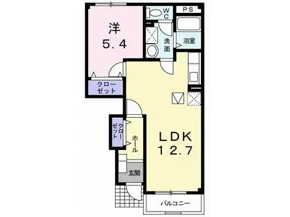 ボーリヴィエール(1LDK/1階)の間取り写真