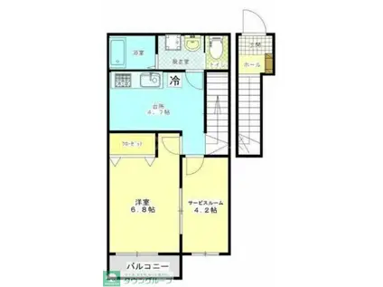 CASA FELICE(1SK/2階)の間取り写真