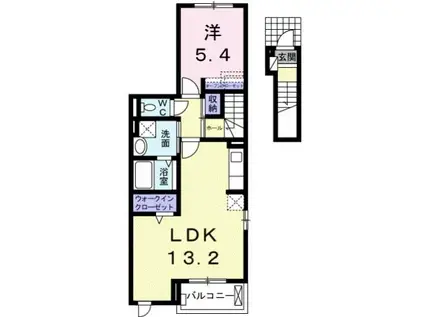 ルートメゾン(1LDK/2階)の間取り写真