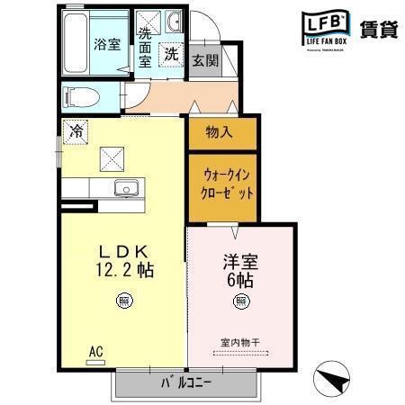 レスパッス・ゼン(1LDK/1階)の間取り写真