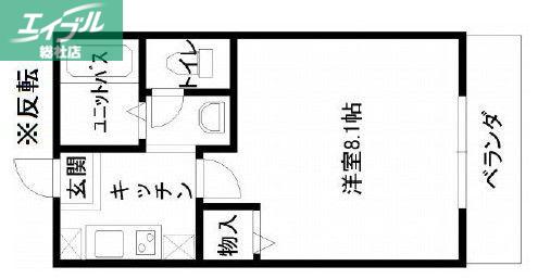 フルール99(1K/2階)の間取り写真