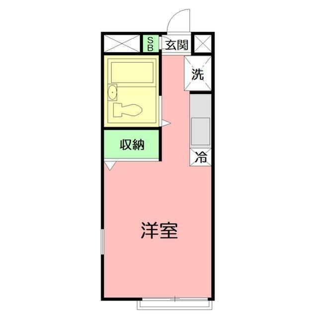ガーデンハイツ新横浜(ワンルーム/2階)の間取り写真
