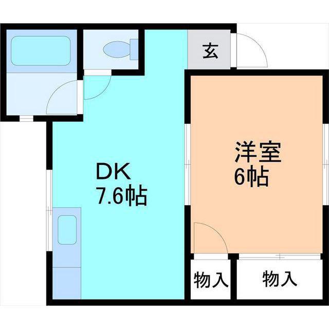 ドエル風見鶏 I(1DK/1階)の間取り写真
