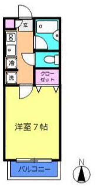 クリスタルローズ梶ヶ谷(1K/1階)の間取り写真