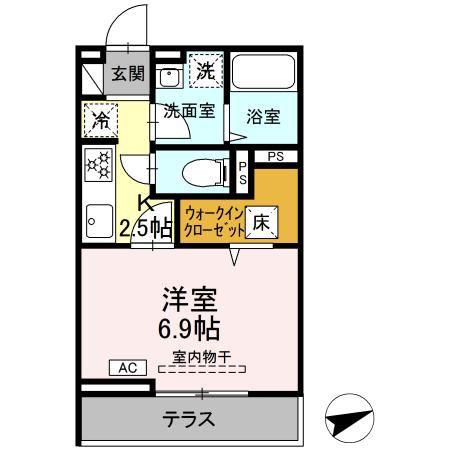 セレスティア柴又VI(1K/1階)の間取り写真