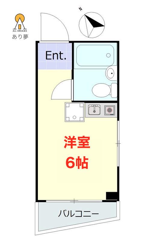 ポートハイム桜木町(ワンルーム/4階)の間取り写真