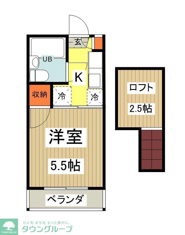AM HOUSE(1K/2階)の間取り写真