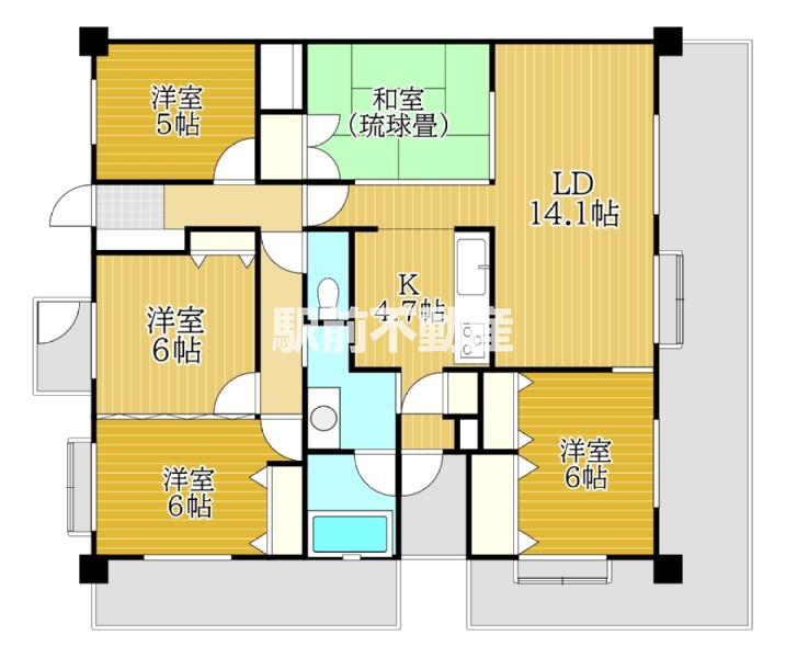 エバーライフネアシティ久留米壱番館(4SLDK/8階)の間取り写真