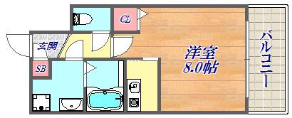 ラナップスクエア神戸県庁前(1K/5階)の間取り写真