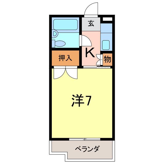 コーポろくえん1R(1K/3階)の間取り写真