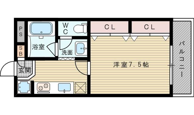 サンフラッツ新大阪(1K/5階)の間取り写真