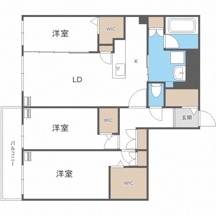 アルファスクエアS17(3LDK/2階)の間取り写真