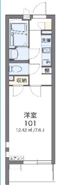 クレイノスクエア与野(1K/3階)の間取り写真