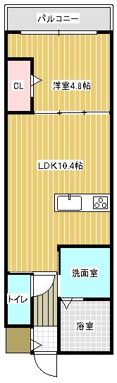 サニーコート西加賀屋(1LDK/3階)の間取り写真