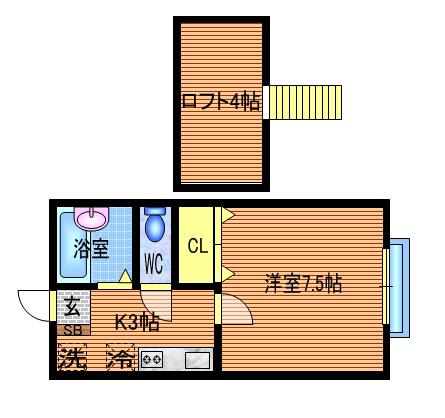 アネックス中町(1K/2階)の間取り写真