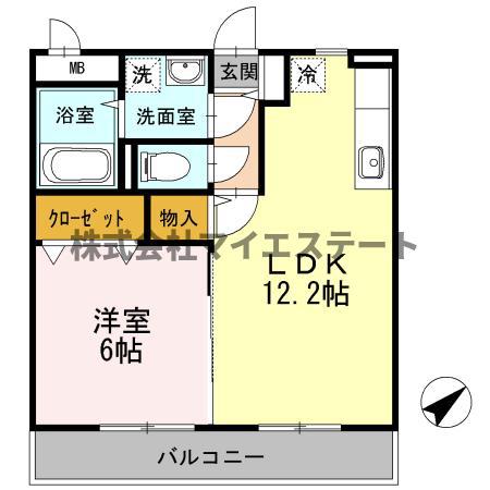 サンジュリアン(1LDK/1階)の間取り写真