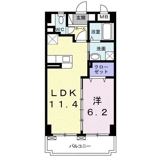 リバーサイドヨネ(1LDK/1階)の間取り写真